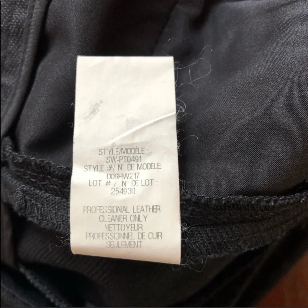 Helmut Lang Black Wool Leather Skinny Pants 6